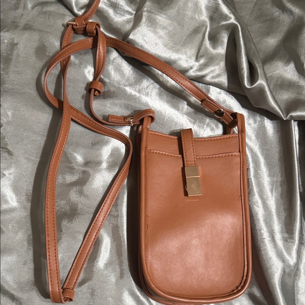 a new day Tan Crossbody cellphone  Bag.